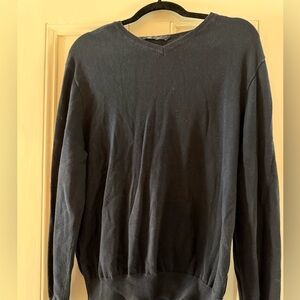 Men's jcrew vneck navy blue Sweater large